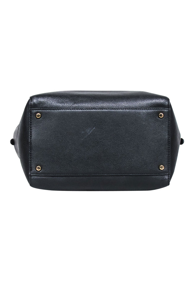 Current Boutique-Tory Burch - Black "Kira" Pebbled Leather Satchel Bag