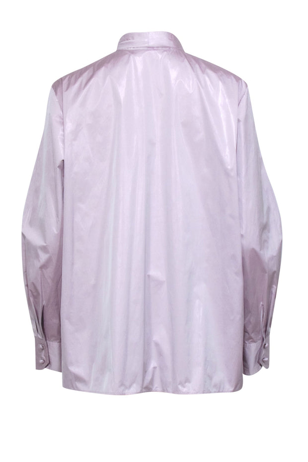 Current Boutique-Tory Burch - Iridescent Lilac Neck Tie Shirt Sz 14
