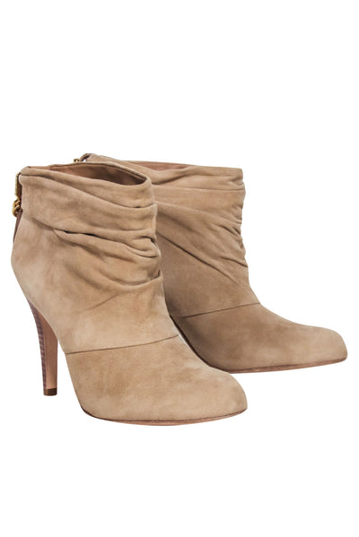Current Boutique-Tory Burch - Beige Suede Heel Booties Sz 7.5