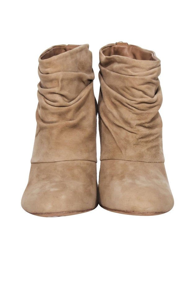 Current Boutique-Tory Burch - Beige Suede Heel Booties Sz 7.5