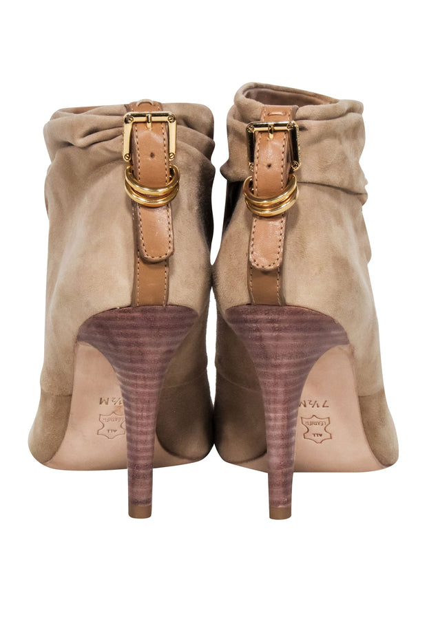 Current Boutique-Tory Burch - Beige Suede Heel Booties Sz 7.5