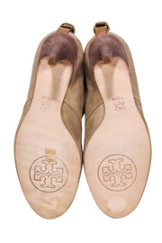 Current Boutique-Tory Burch - Beige Suede Heel Booties Sz 7.5