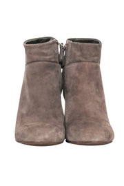 Current Boutique-Tory Burch - Taupe Suede Heeled Booties Sz 8