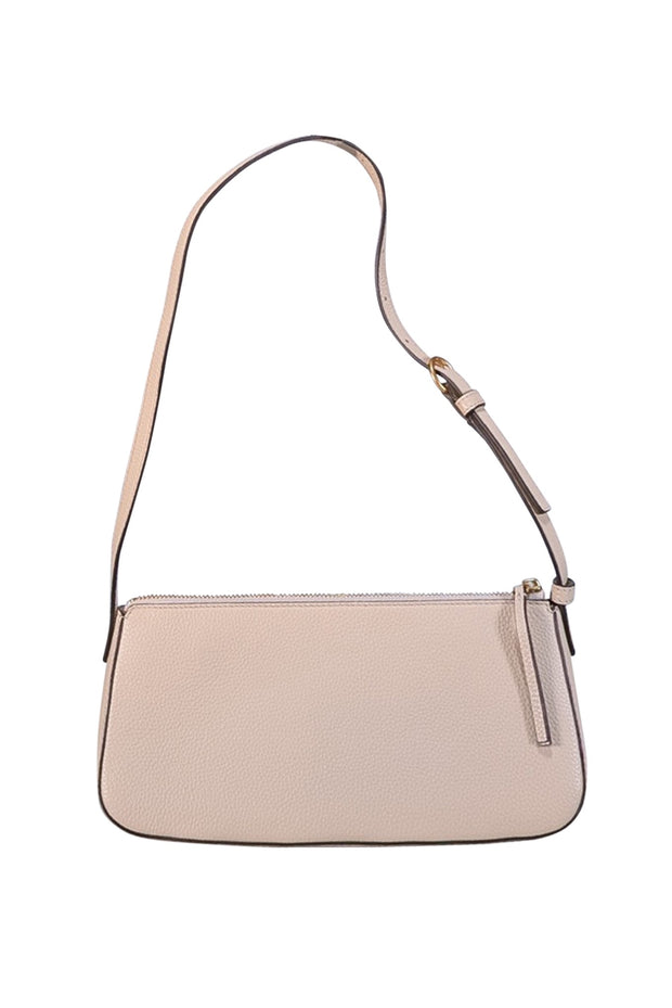 Current Boutique-Tory Burch - Cream Pebbled Leather "McGraw Wedge" Shoulder Bag