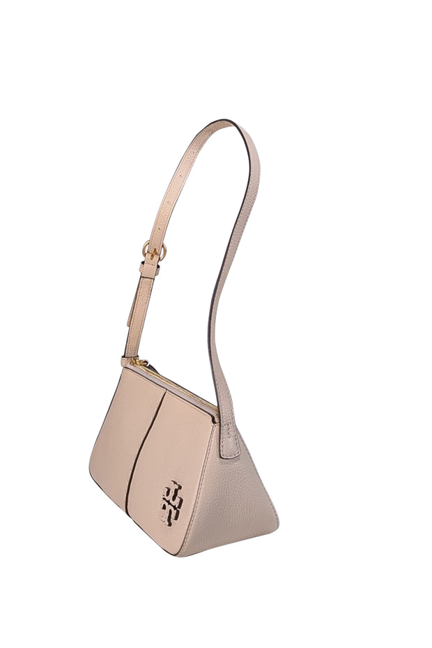 Current Boutique-Tory Burch - Cream Pebbled Leather "McGraw Wedge" Shoulder Bag