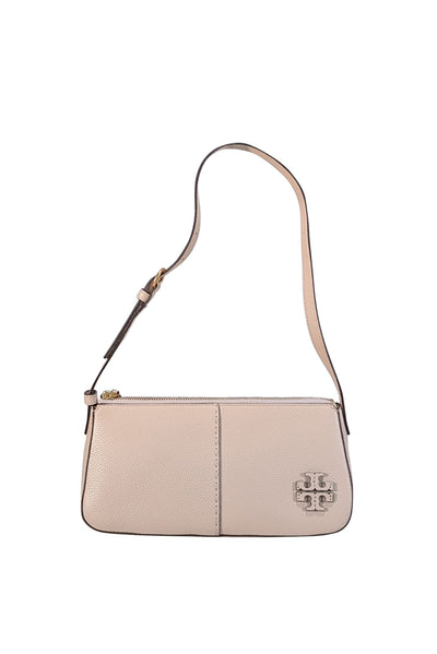 Current Boutique-Tory Burch - Cream Pebbled Leather "McGraw Wedge" Shoulder Bag