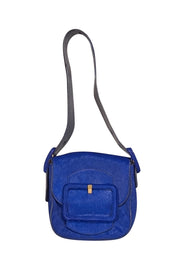 Tory Burch - Blue Dahlia Mini Sawyer Genuine Calf Hair Shoulder Bag - Current Boutique