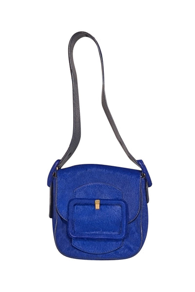 Tory Burch - Blue Dahlia Mini Sawyer Genuine Calf Hair Shoulder Bag - Current Boutique
