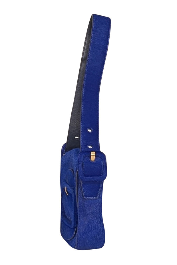 Tory Burch - Blue Dahlia Mini Sawyer Genuine Calf Hair Shoulder Bag - Current Boutique