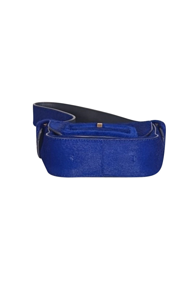 Tory Burch - Blue Dahlia Mini Sawyer Genuine Calf Hair Shoulder Bag - Current Boutique