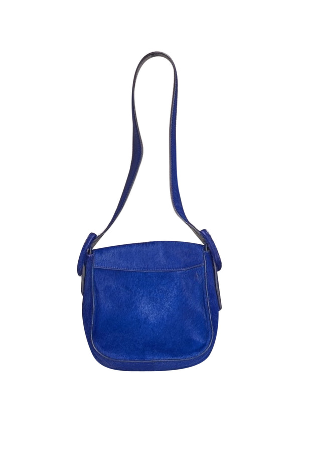 Tory Burch - Blue Dahlia Mini Sawyer Genuine Calf Hair Shoulder Bag - Current Boutique