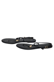 Current Boutique-Tory Burch - Black Quilted Leather Strappy Sandals Sz 8