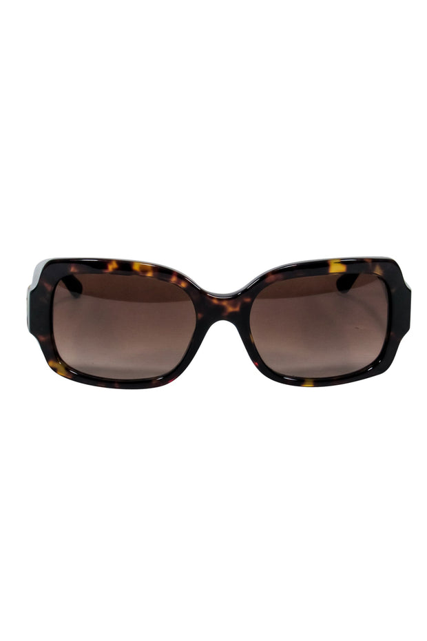 Current Boutique-Tory Burch - Brown and Black Tortoise Rectangle Sunglasses