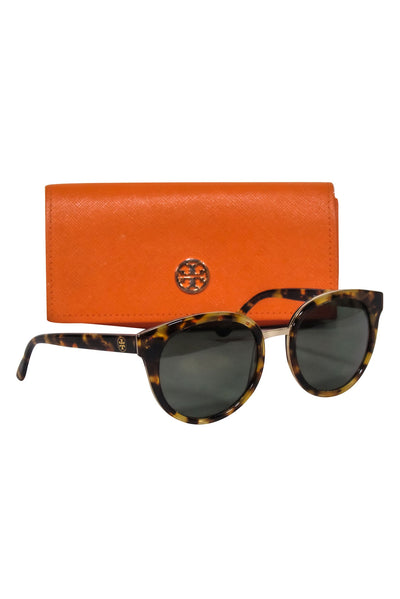 Current Boutique-Tory Burch - Brown Tortoise w/ Gold Detail Sunglasses