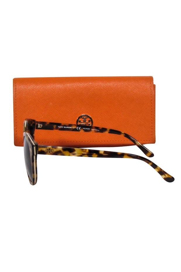 Current Boutique-Tory Burch - Brown Tortoise w/ Gold Detail Sunglasses