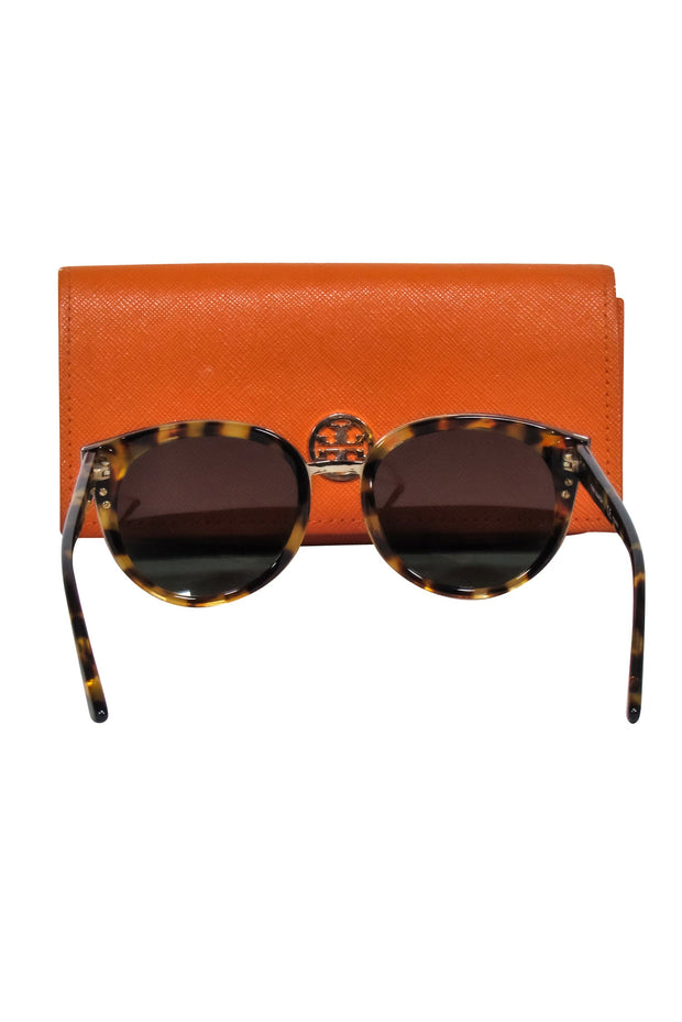 Current Boutique-Tory Burch - Brown Tortoise w/ Gold Detail Sunglasses