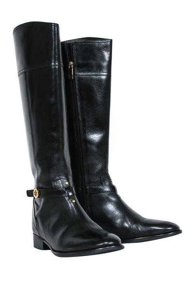 Current Boutique-Tory Burch - Black Leather Riding Boots Sz 11
