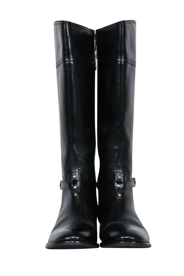 Current Boutique-Tory Burch - Black Leather Riding Boots Sz 11