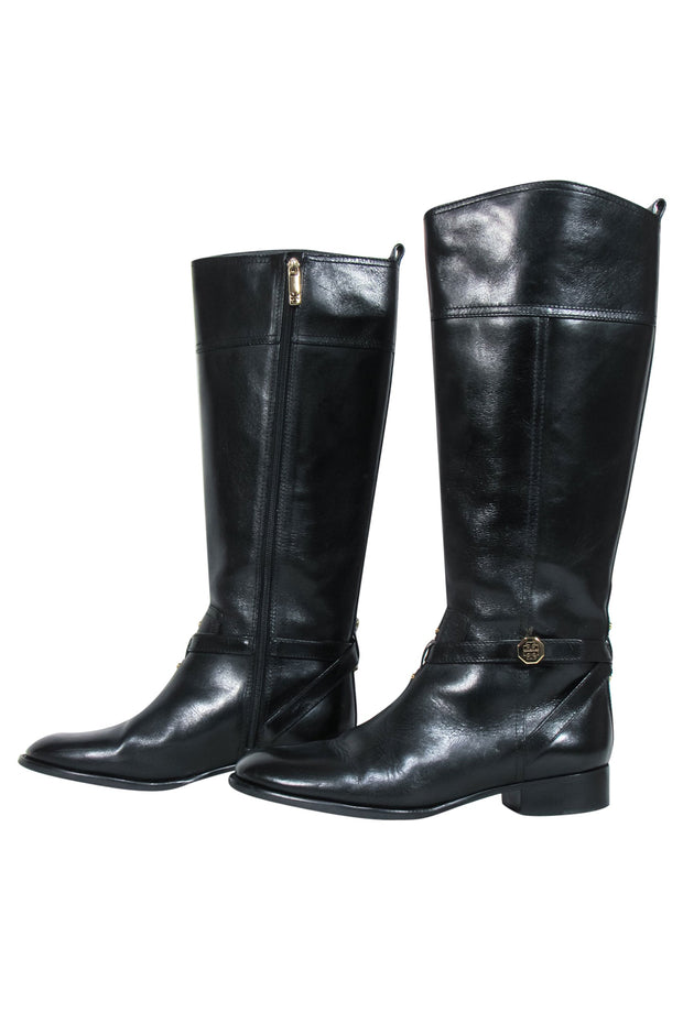 Current Boutique-Tory Burch - Black Leather Riding Boots Sz 11