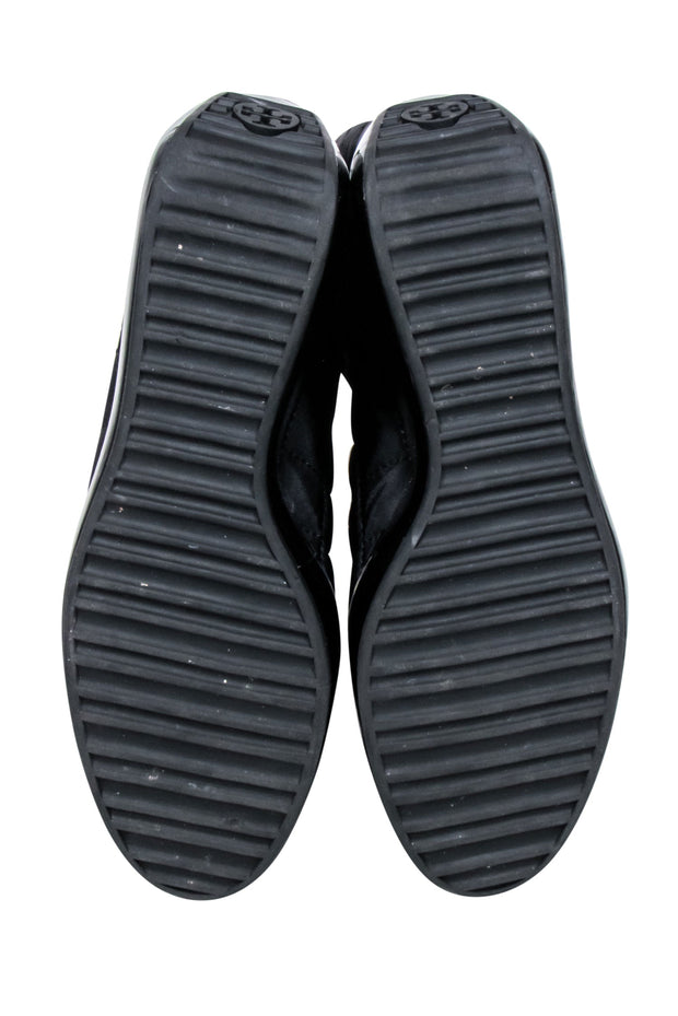 Current Boutique-Tory Burch - Black Quilted Tall Weather Boots Sz 7.5