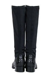 Current Boutique-Tory Burch - Black Leather "Caitlin" Stretch Boots Sz 9