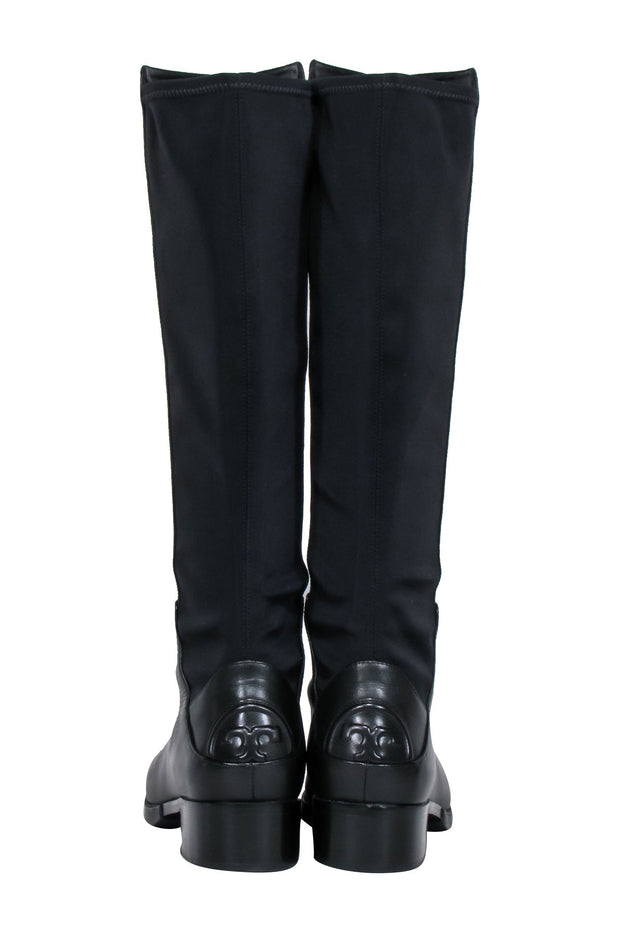 Current Boutique-Tory Burch - Black Leather "Caitlin" Stretch Boots Sz 9