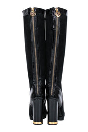 Current Boutique-Tory Burch - Black Suede Tall Platform Heel Boots Sz 9