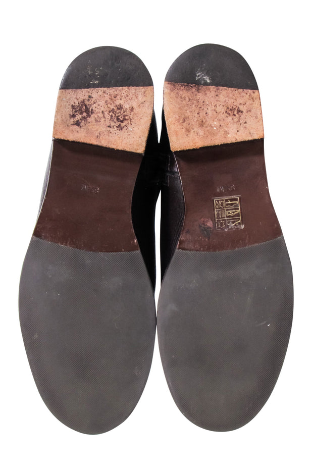 Current Boutique-Tory Burch - Brown Pebbled Leather Riding Boots Sz 8.5