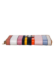 Current Boutique-Tory Burch - Pink Multicolor Stripe Continental Wallet