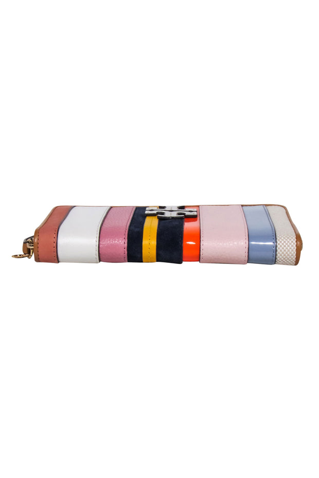 Current Boutique-Tory Burch - Pink Multicolor Stripe Continental Wallet