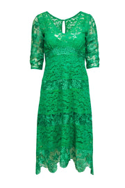 Current Boutique-Tracy Reese - Green Lace Crop Sleeve Dress Sz 4