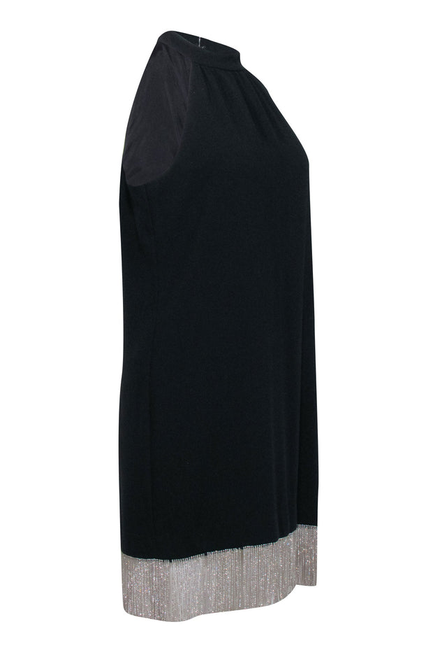 Current Boutique-Trina Turk - Black Sleeveless Sheath Dress w/ Rhinestone Trim Sz M
