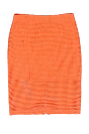 Current Boutique-Trina Turk - Peach Eyelet Pencil Skirt Sz 10