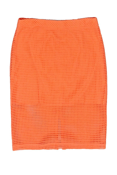 Current Boutique-Trina Turk - Peach Eyelet Pencil Skirt Sz 10