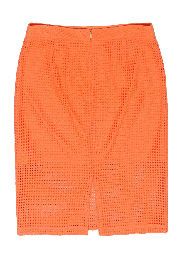 Current Boutique-Trina Turk - Peach Eyelet Pencil Skirt Sz 10
