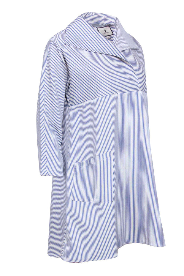 Current Boutique-Tuckernuck - Ivory & Blue Stripe Tunic Shirt Dress Sz S