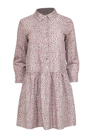 Current Boutique-Tuckernuck - Beige & Brown Leopard Print Drop Waist Shirt Dress Sz XS