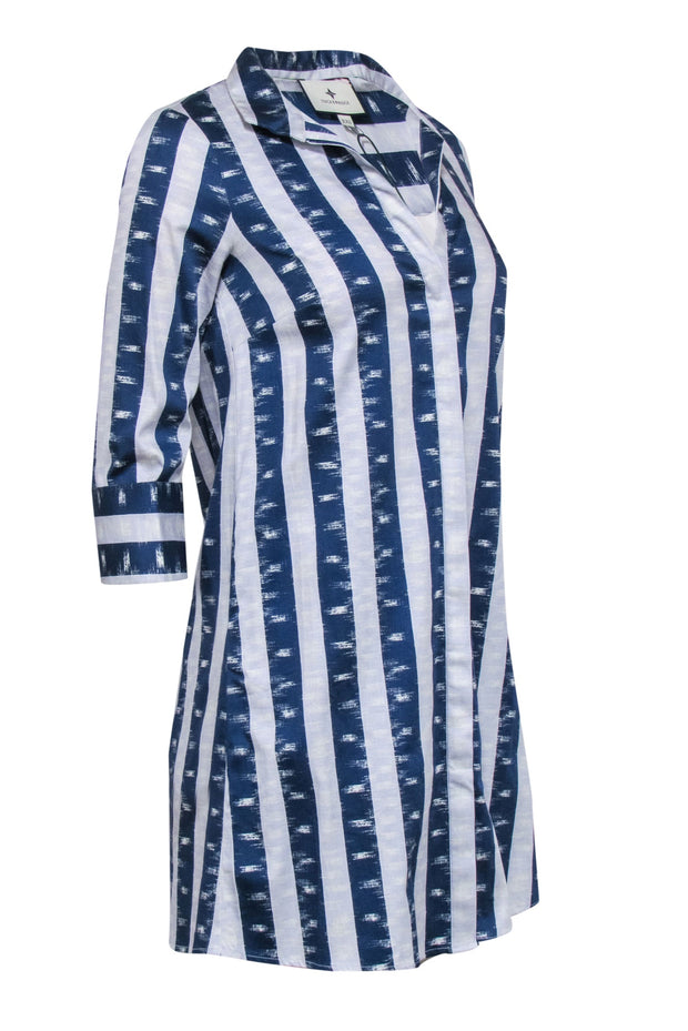 Current Boutique-Tuckernuck - Blue Striped Button Front Shift Dress Sz XXS