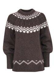 Current Boutique-Tuckernuck - Brown & Cream Fair Isle "Wren" Sweater Sz XS