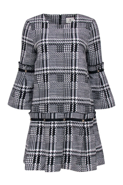 Current Boutique-Tuckernuck - Black & White Plaid Drop Waist Shift Dress Sz S