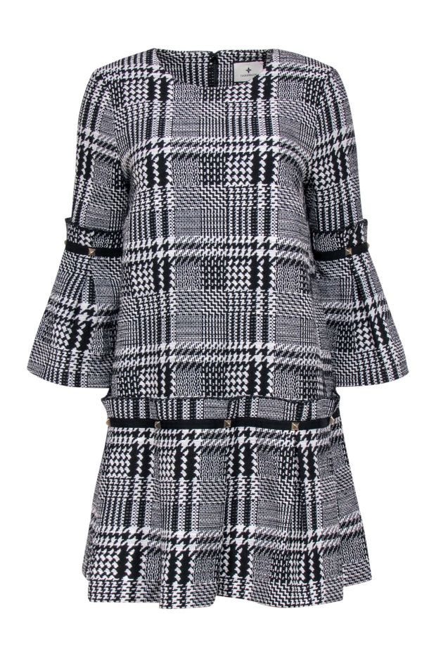 Current Boutique-Tuckernuck - Black & White Plaid Drop Waist Shift Dress Sz S