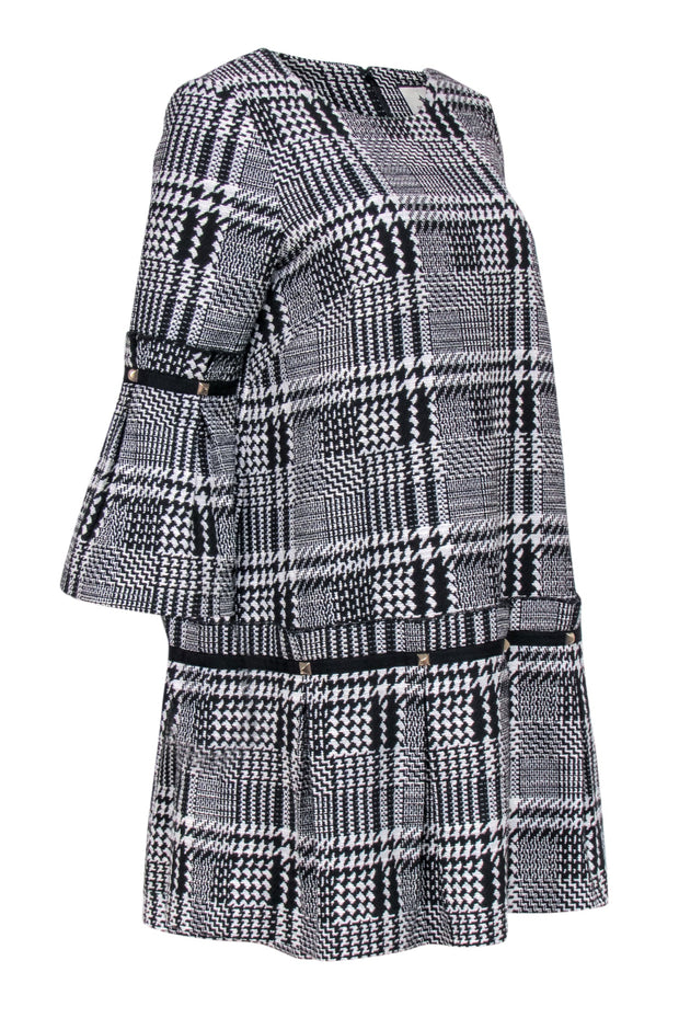 Current Boutique-Tuckernuck - Black & White Plaid Drop Waist Shift Dress Sz S
