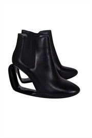 Current Boutique-United Nude - Black Leather "Mobius" Heel Short Boots Sz 7.5