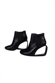 Current Boutique-United Nude - Black Leather "Mobius" Heel Short Boots Sz 7.5