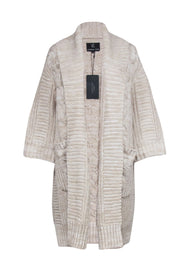 Current Boutique-Unreal Fur - Cream Chunky Knit Cardigan Sz S