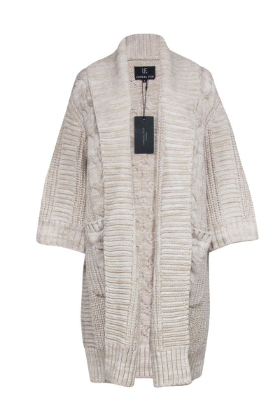 Current Boutique-Unreal Fur - Cream Chunky Knit Cardigan Sz S