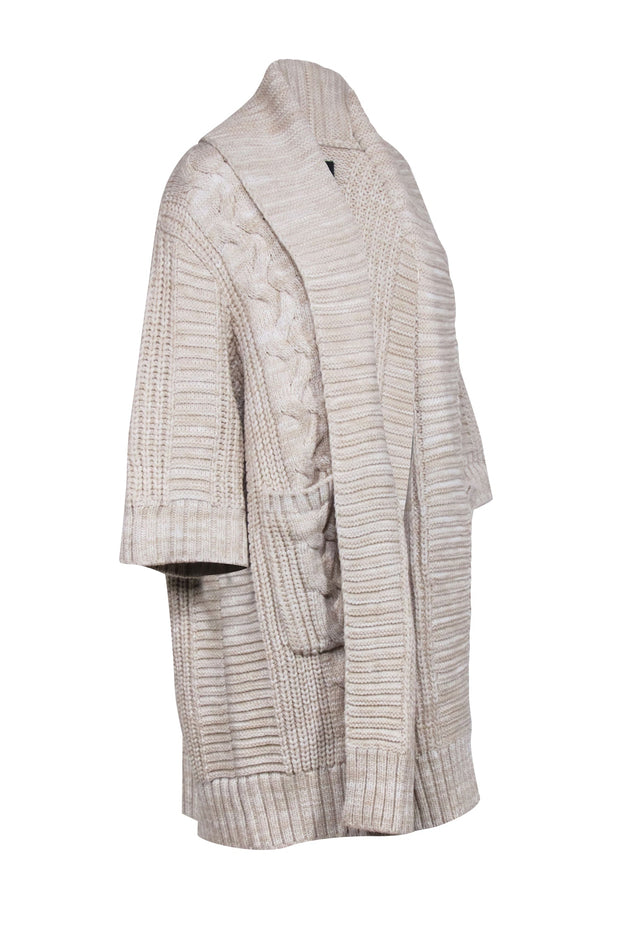 Current Boutique-Unreal Fur - Cream Chunky Knit Cardigan Sz S
