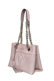 Current Boutique-Valentino by Mario Valentino - Blush Pink Leather Chain Strap Shoulder Bag