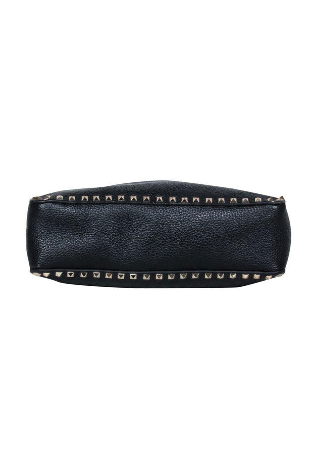 Current Boutique-Valentino - Black Pebbled Leather "Rockstud" Crossbody Bag