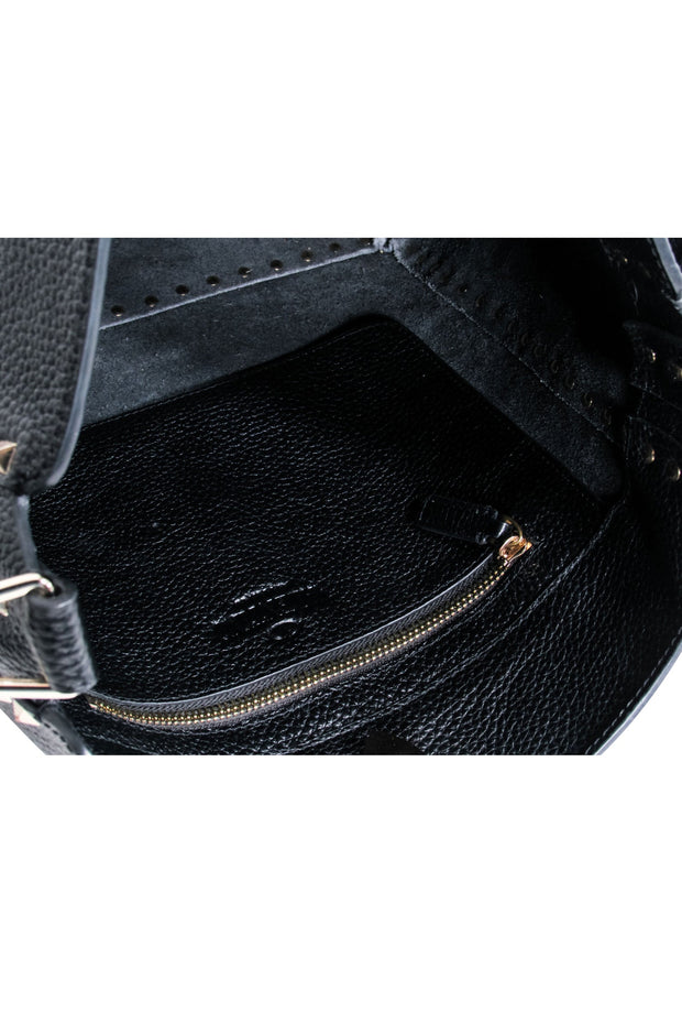 Current Boutique-Valentino - Black Pebbled Leather "Rockstud" Crossbody Bag